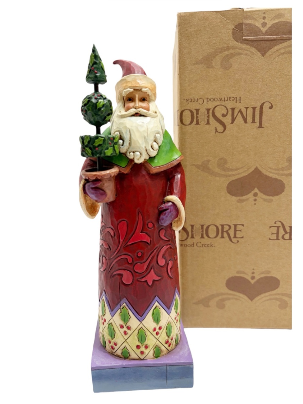 Jim Shore | Retired Holiday Trim Santa Claus with Topiary with Box